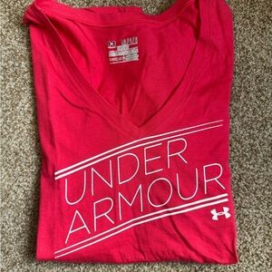Under Armour Exercise Athletic Tee Women's Pink Tee Under Armour logo